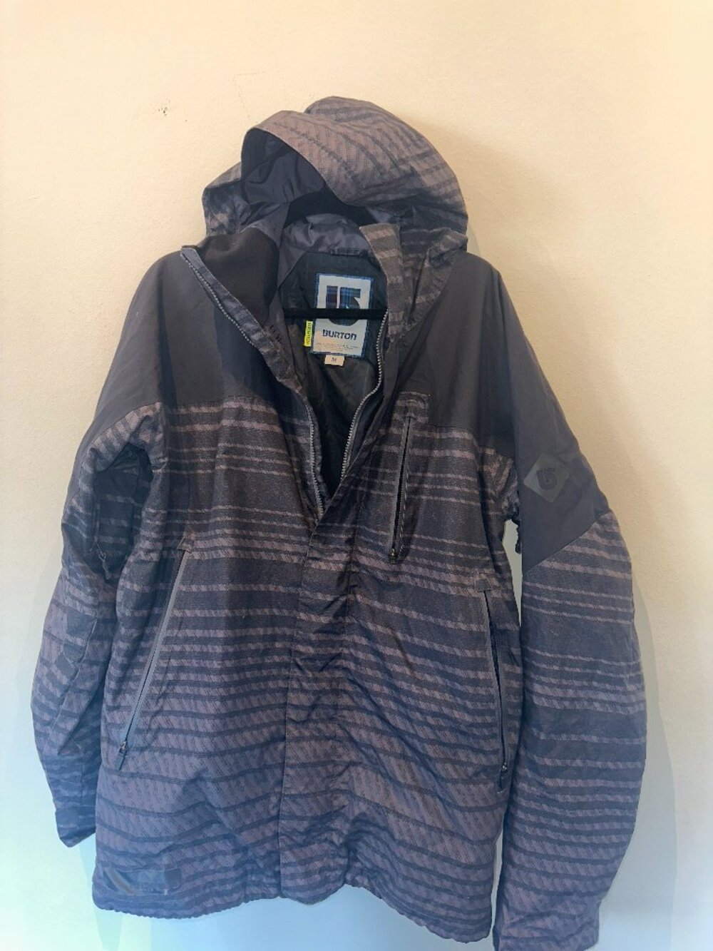 Burton Dryride Charcoal Grey Striped Snowboard Jacket